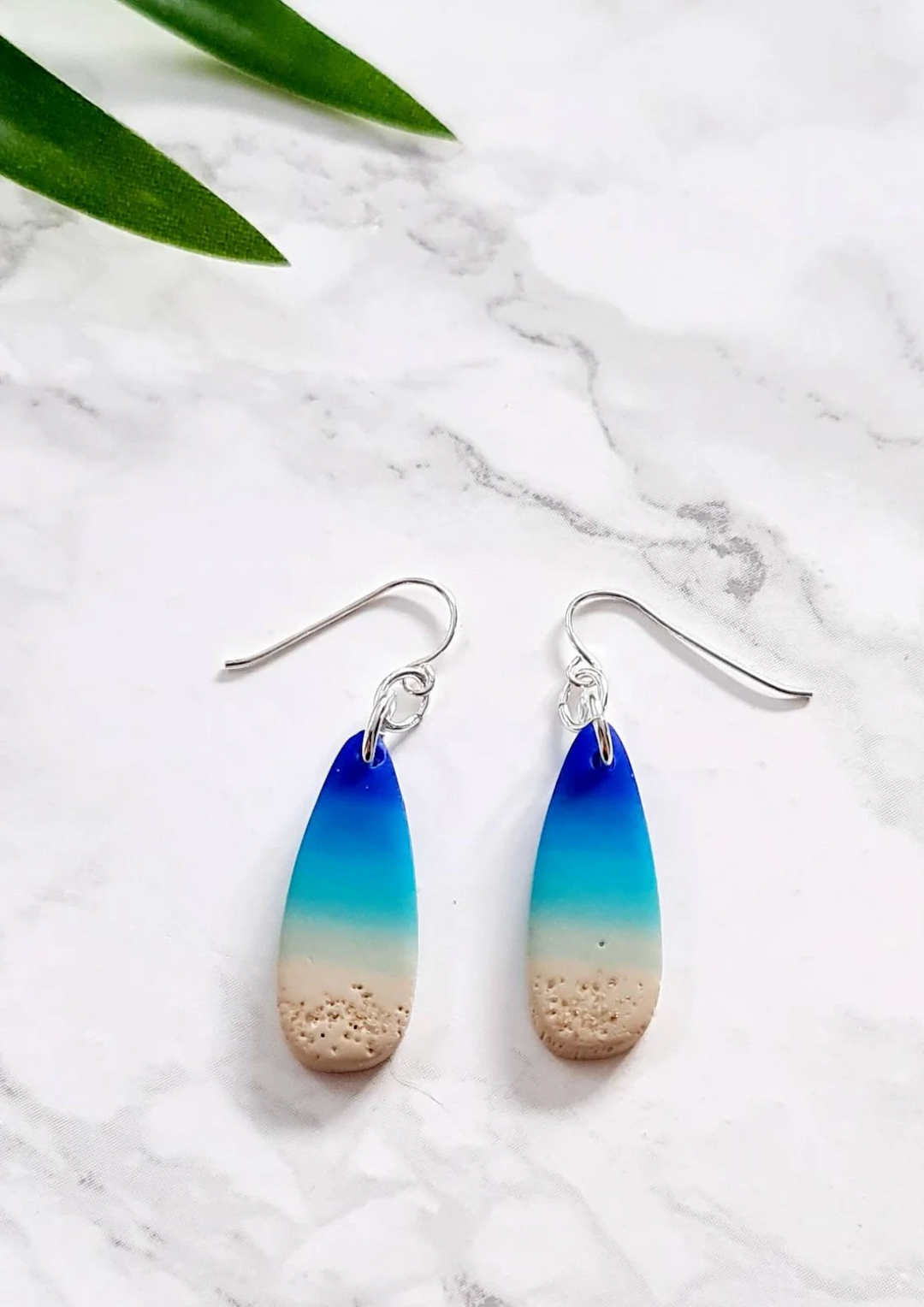 Teardrop Beach Seascape Earrings