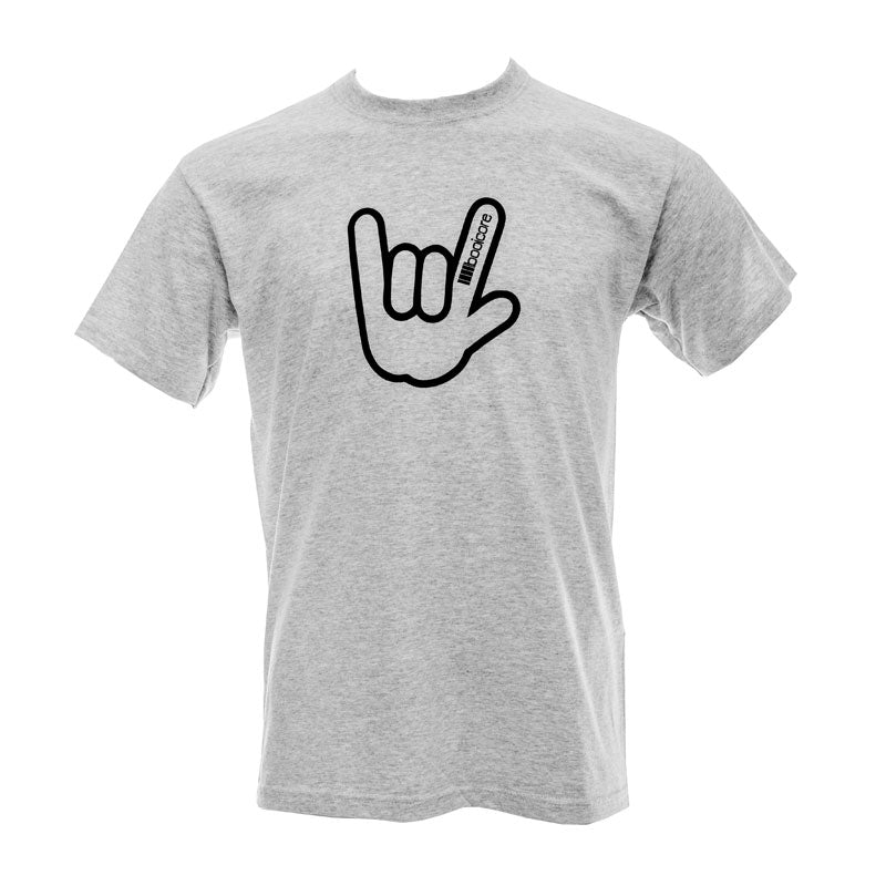 Grey Classic Horn Hand Tee - 100% Cotton Eco-Friendly Adventure Essential