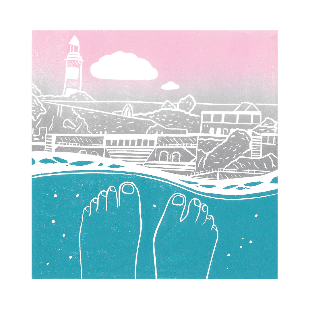 Greeting Cards by Flotsam Prints - Swimmers View