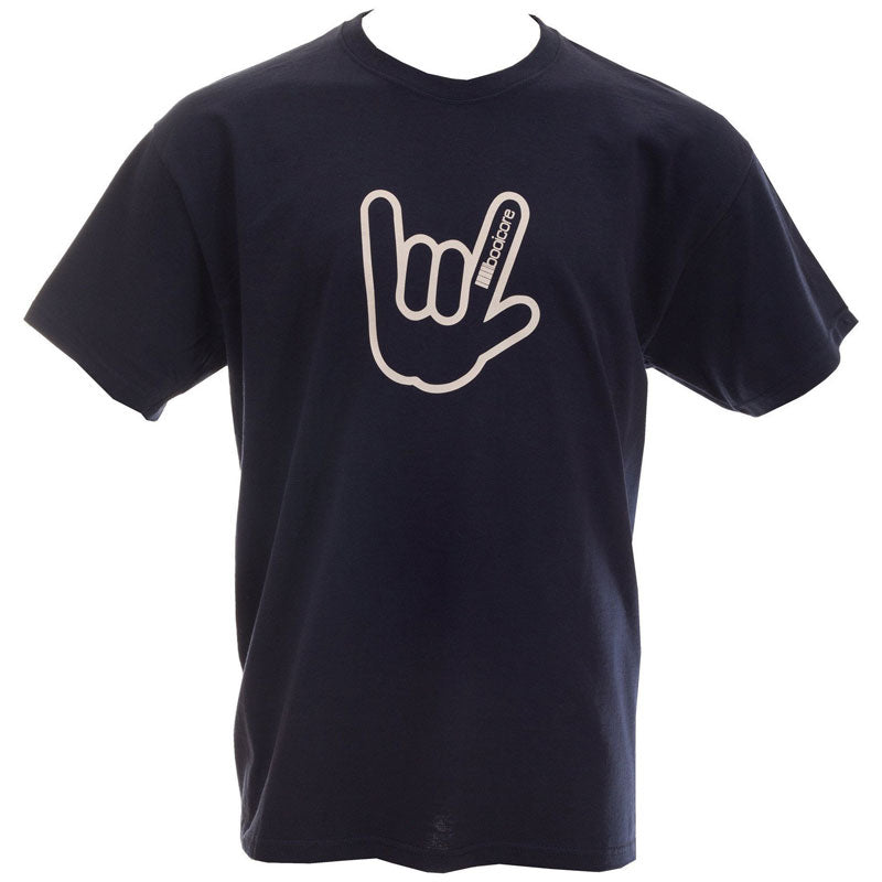 Navy Classic Horn Hand Tee - 100% Cotton Eco-Friendly Adventure Essential