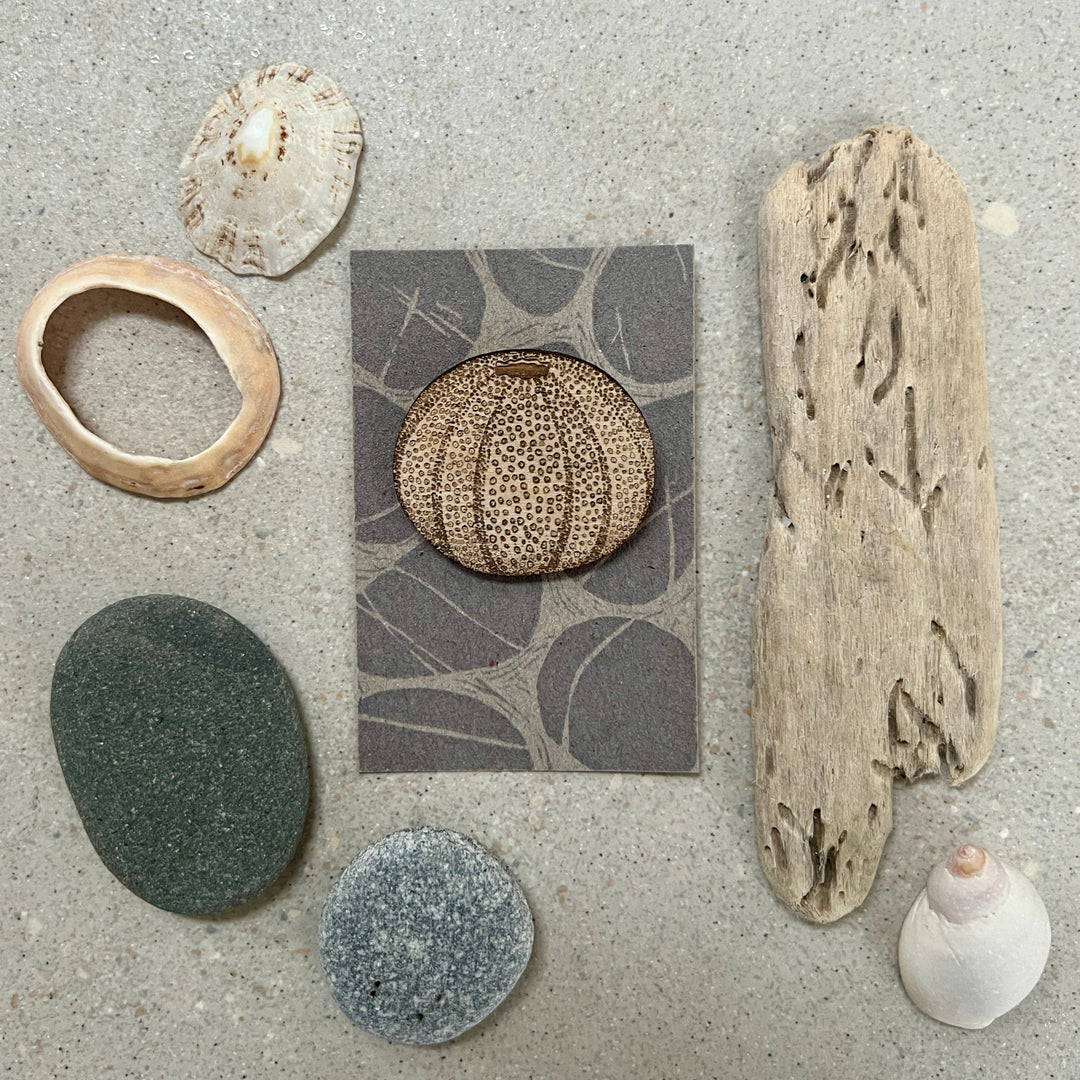 Sea urchin brooch and mug gift set