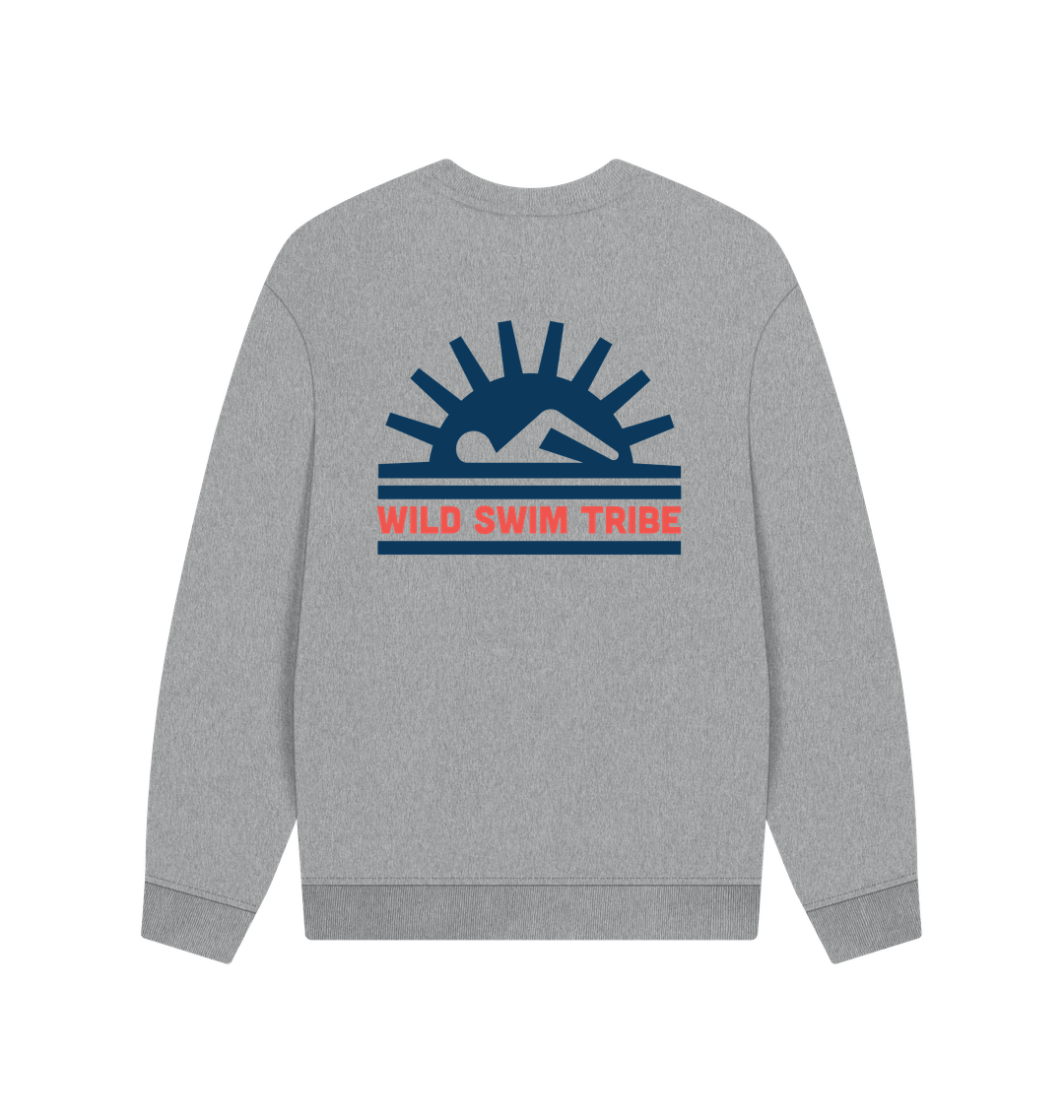 Athletic Grey Printed Sweater Back