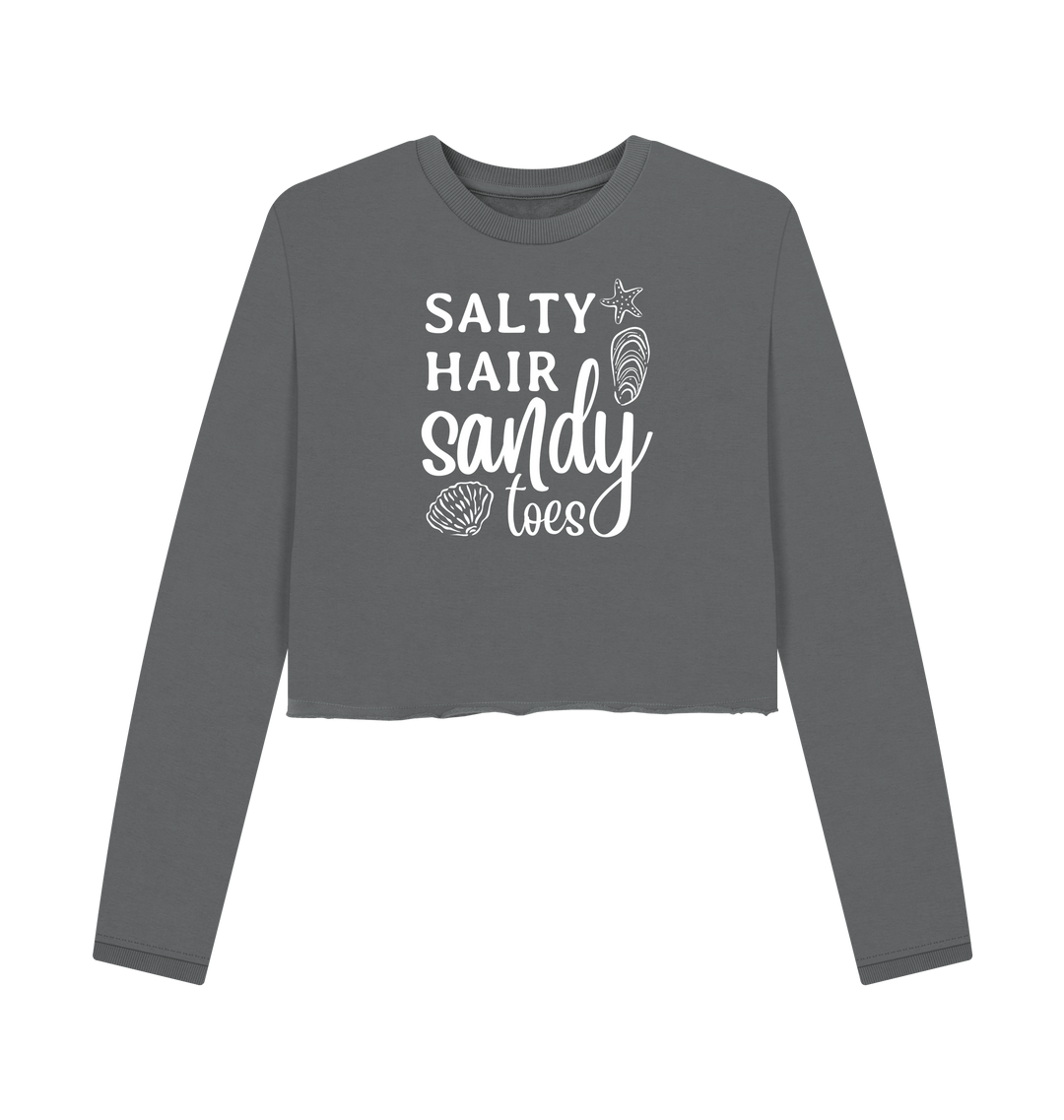 Slate Grey Printed Boxy Jumpers Front