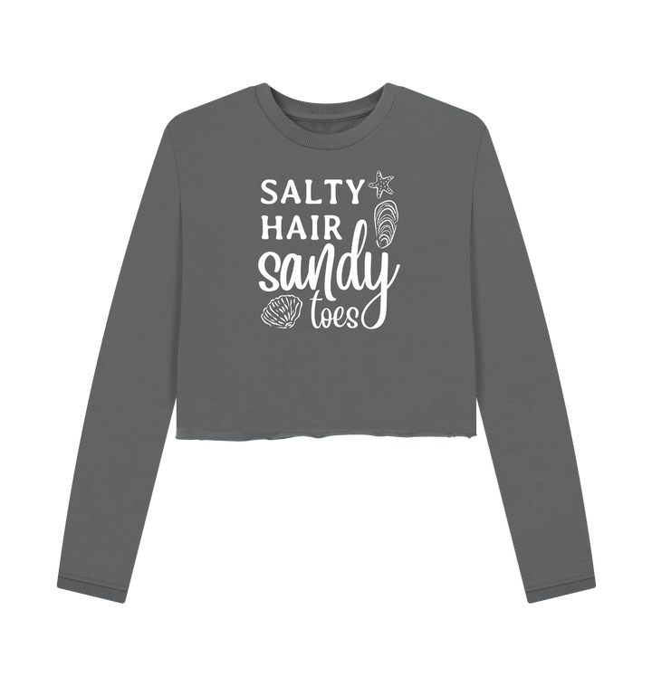 Slate Grey Printed Boxy Jumpers Front
