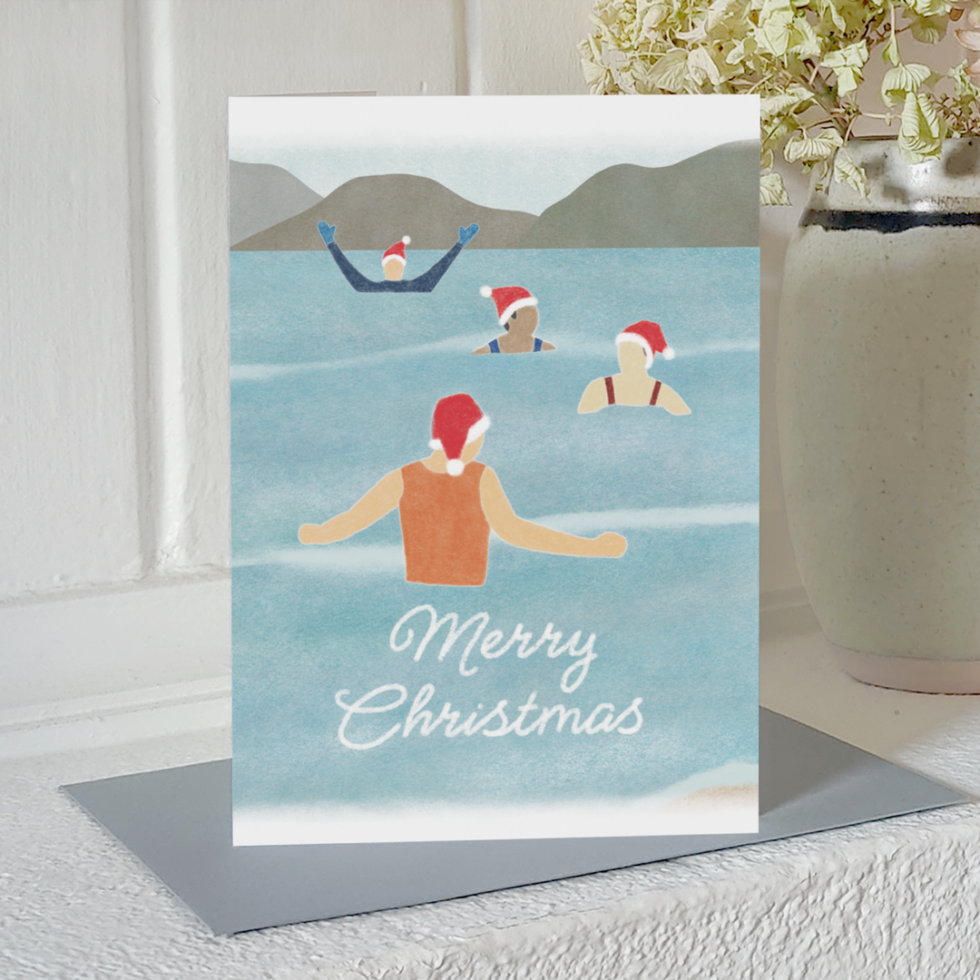 Wild Swimming Christmas Card - Merry Christmas
