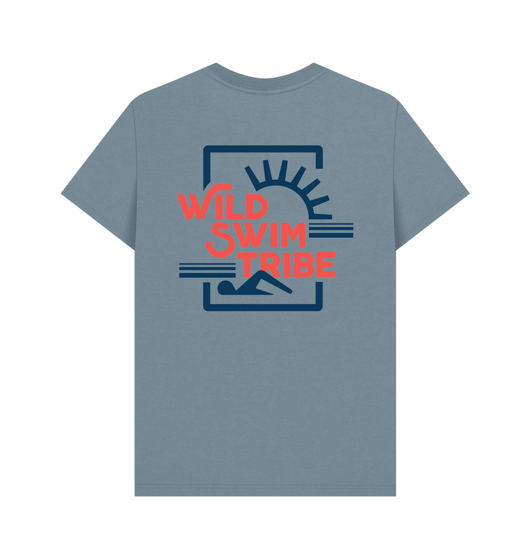 Stone Blue Printed T-shirt Back