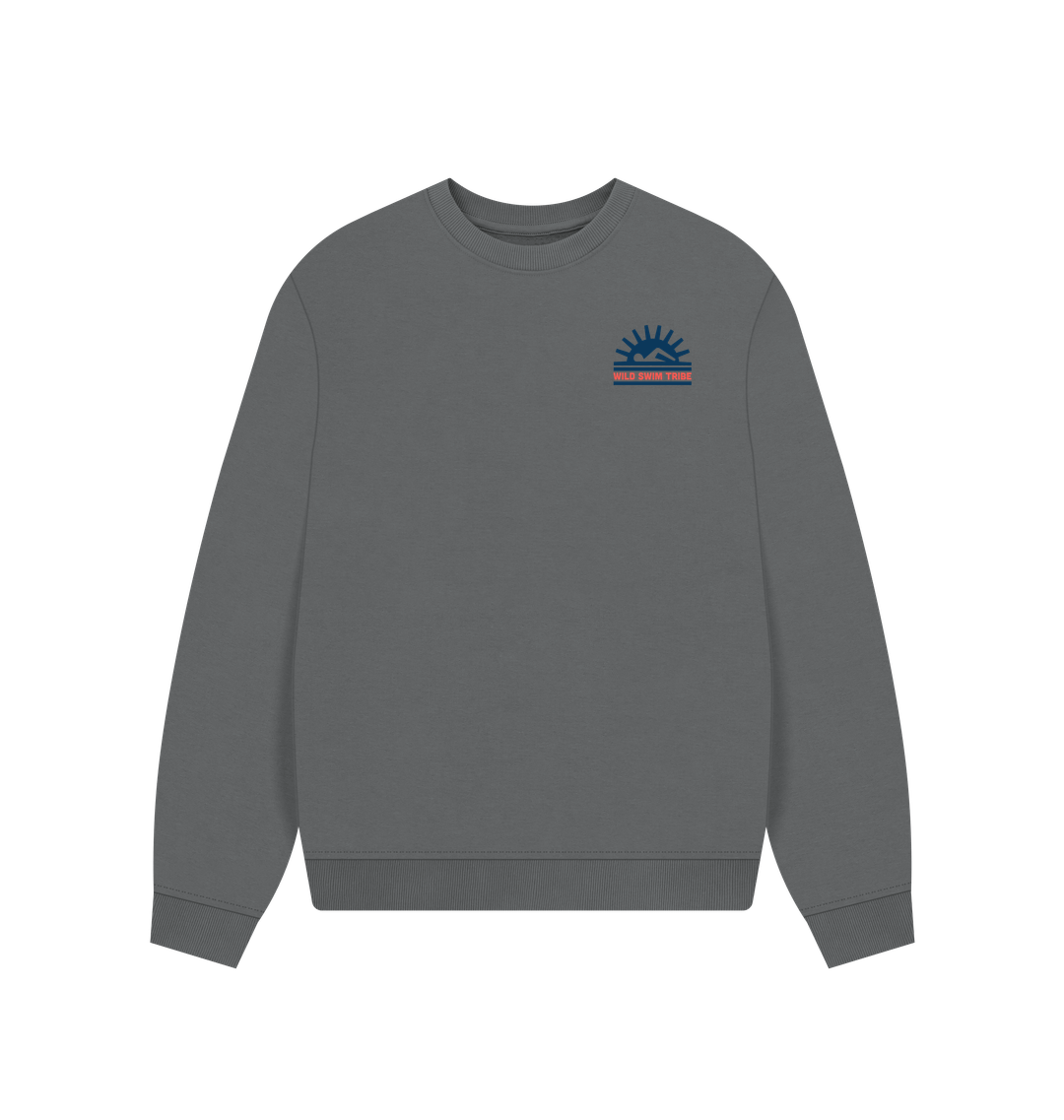 Slate Grey Printed Sweater Front