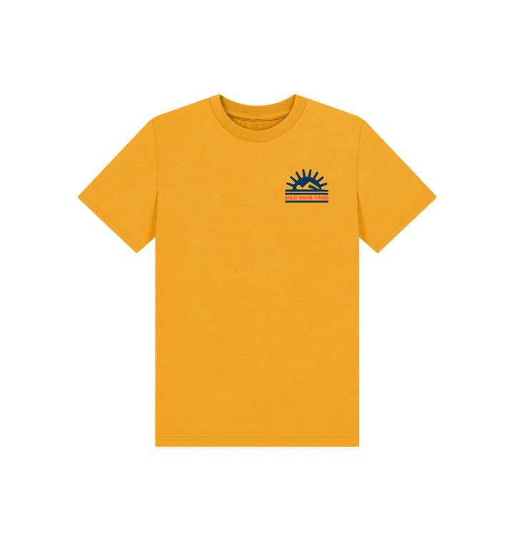 Mustard Printed Kids T-Shirt Front