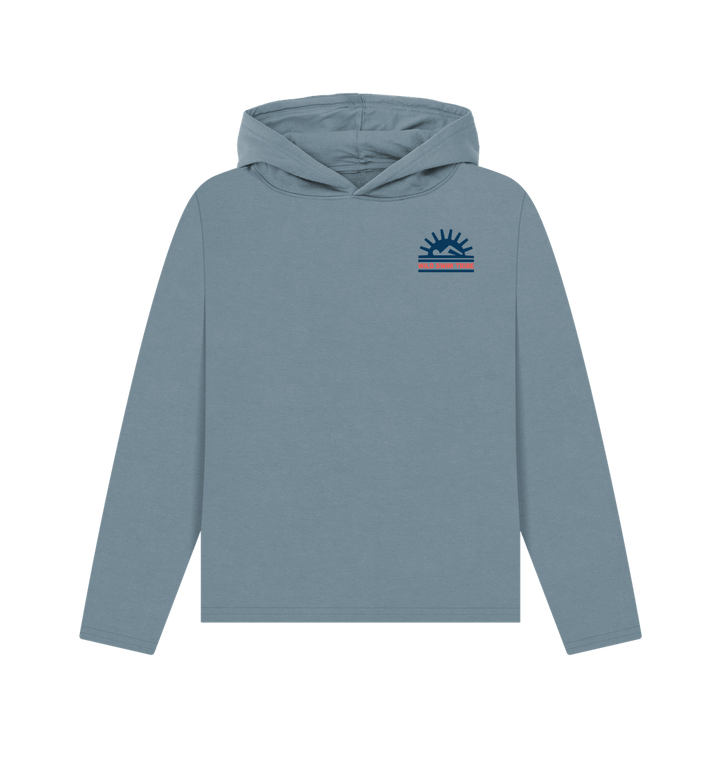 Stone Blue Printed Hoody Front