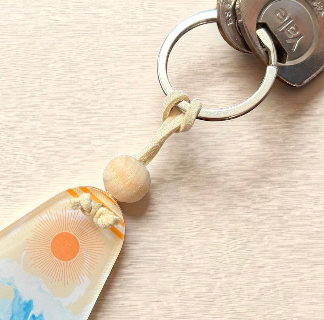Pura Vida Boho Motel Style Acrylic Keyring – Sun &amp; Sea Design