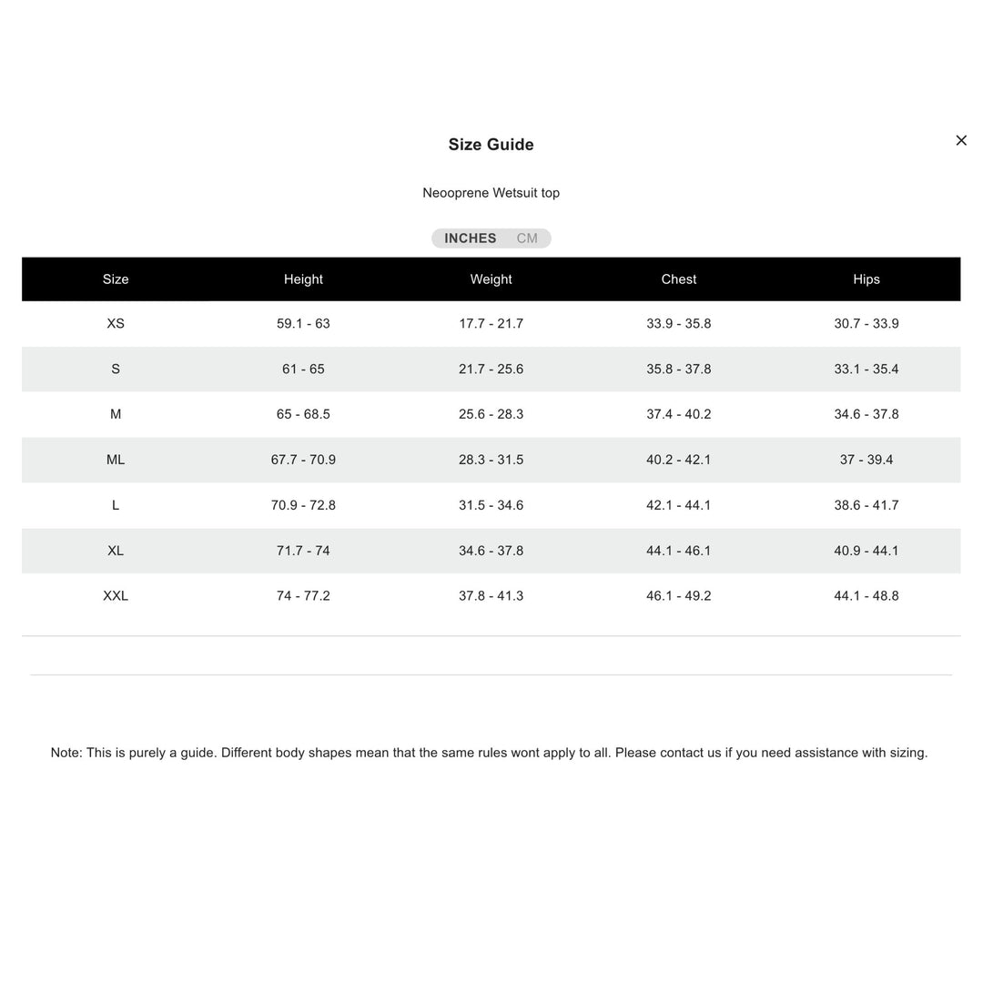 Neooprene Wetsuit top