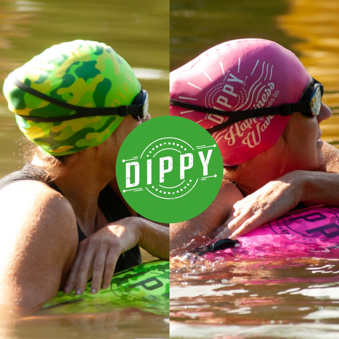 DIPPY Swim Cap in Green Camo