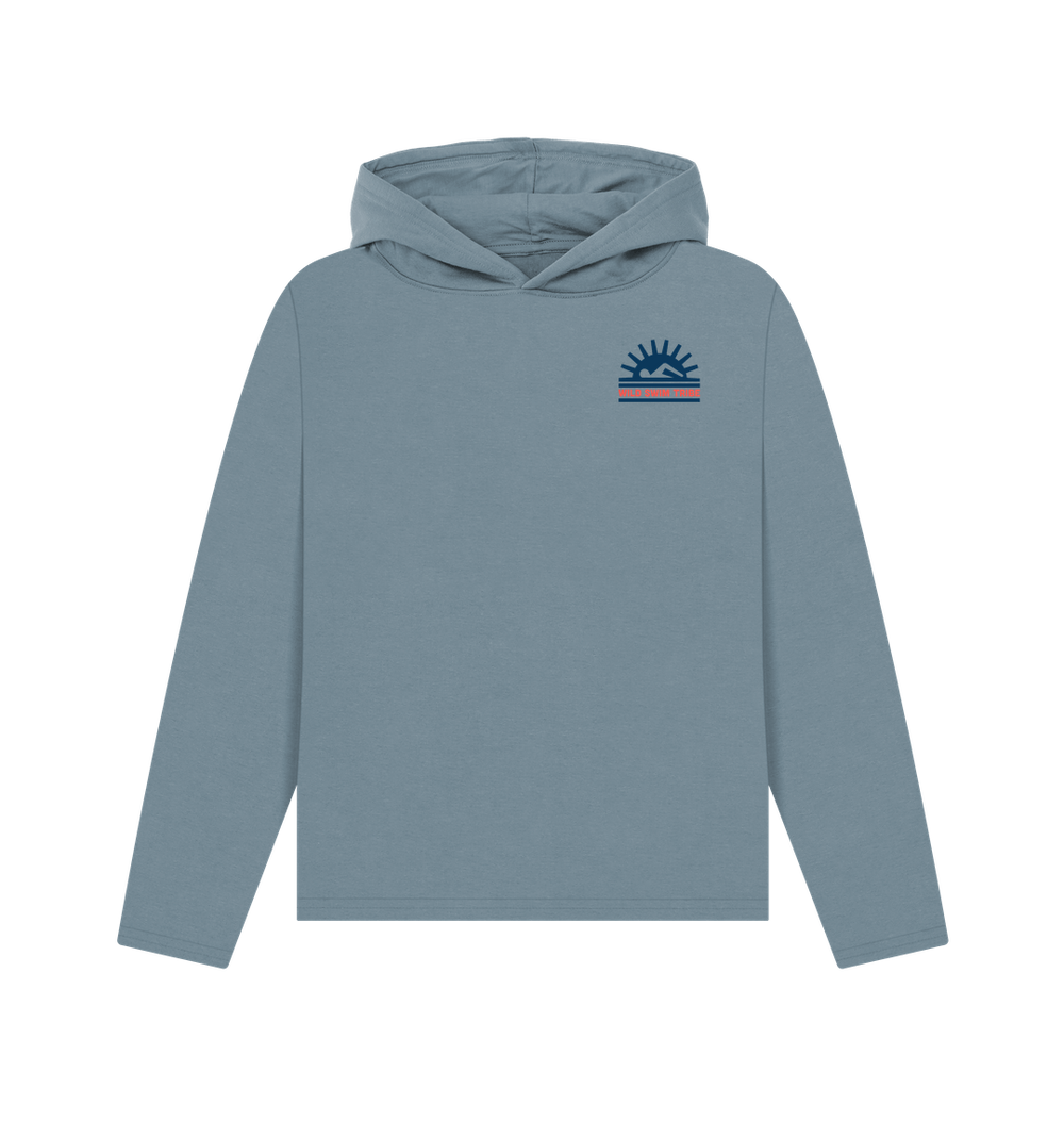 Stone Blue Printed Hoody Front