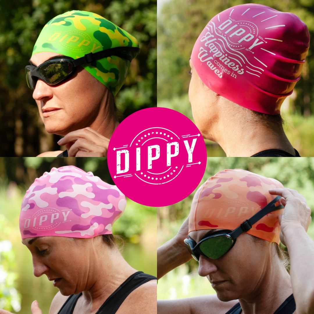 DIPPY Swim Cap in Orange Camo