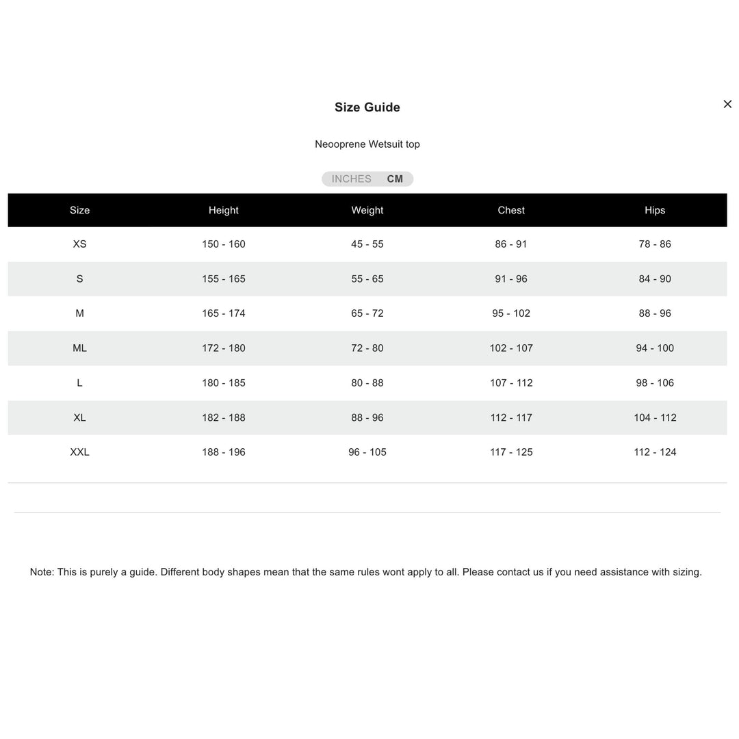 Neooprene Wetsuit top