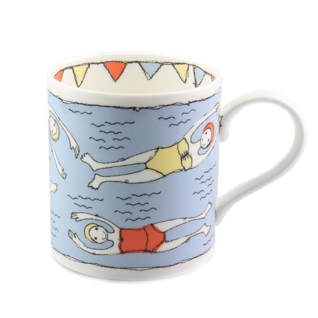 Bathers Bone China Mug