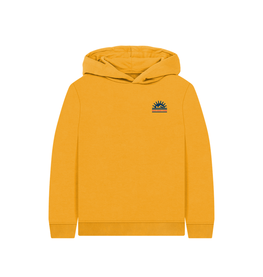 Mustard Printed Kids Hoodie Front