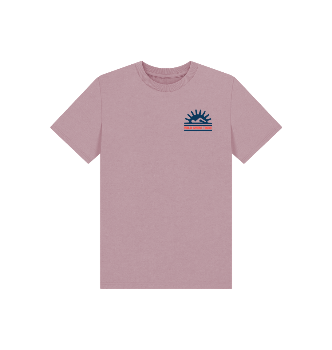 Mauve Printed Kids T-Shirt Front