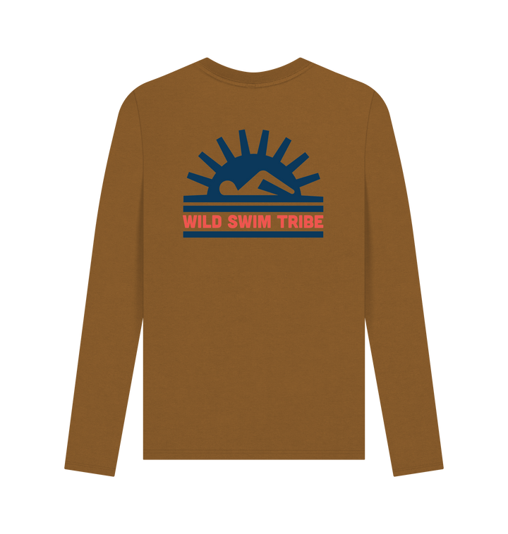 Brown Printed Long Sleeve T Shirt