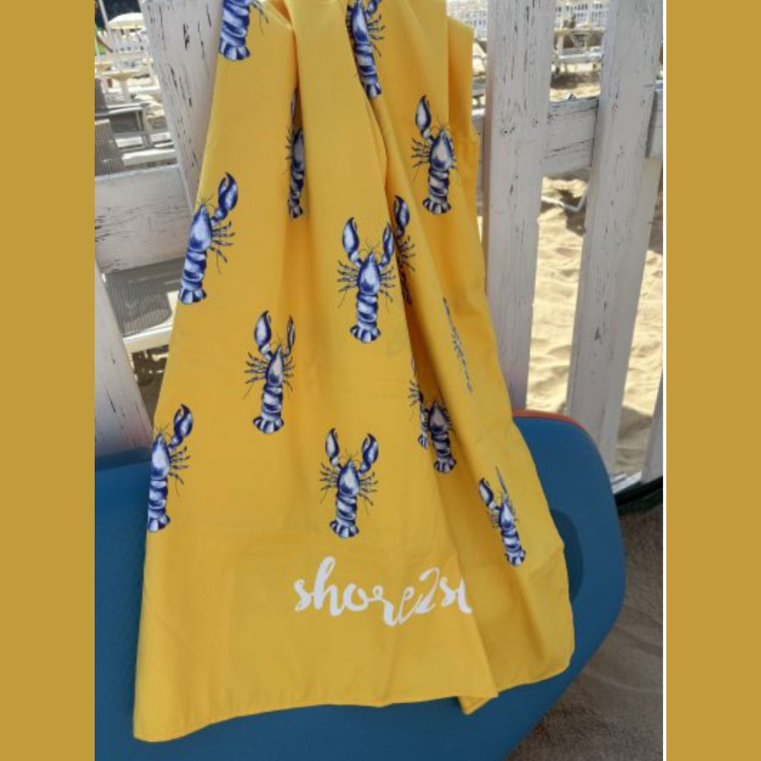 100% Recycled Microfibre Towel Yellow - Lobster