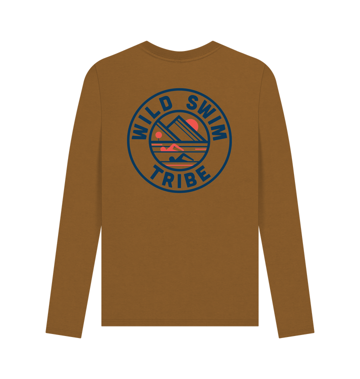 Brown Printed Long Sleeve T Shirt