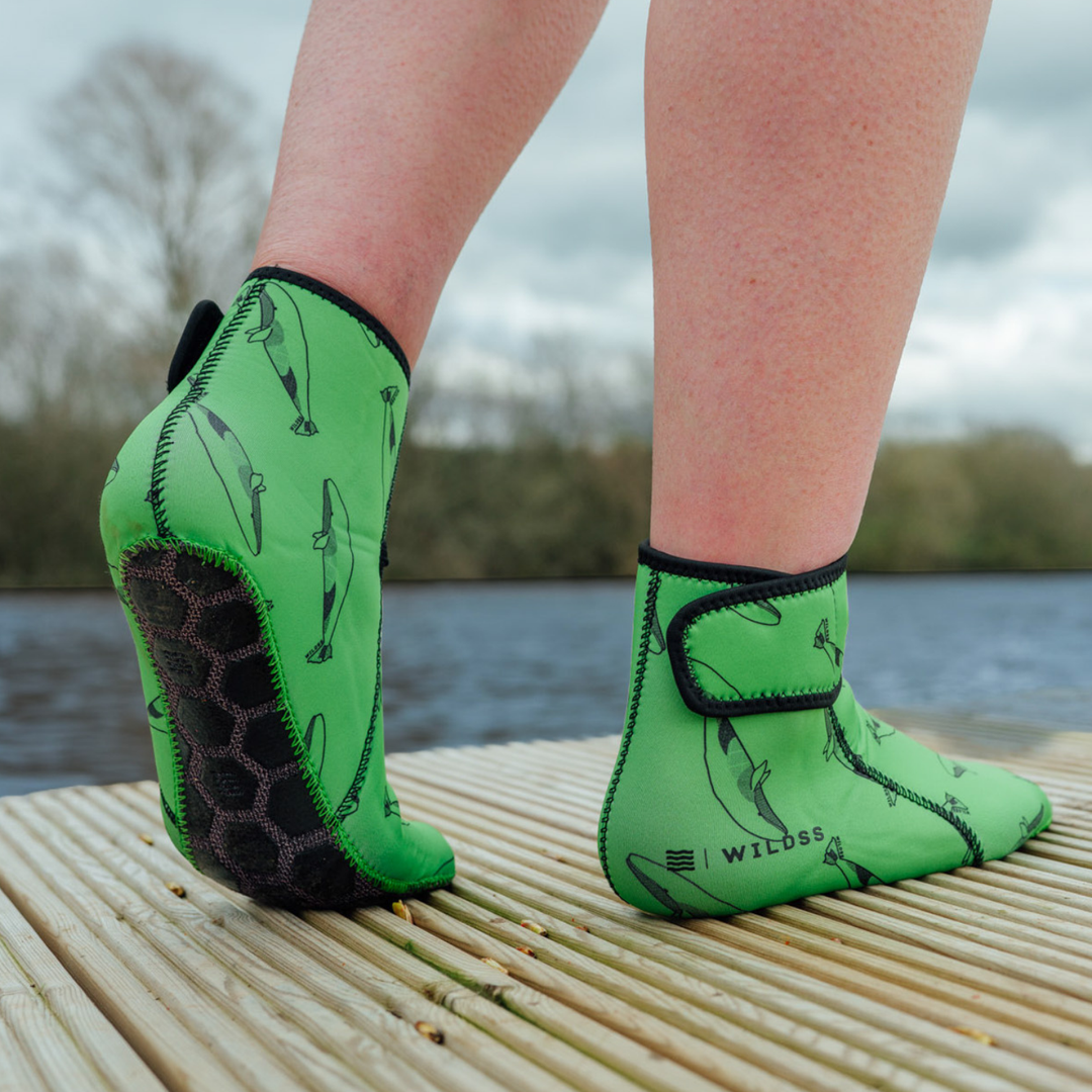 EasyOff™ Swimming Socks in Green Neon with Kevlar Soles