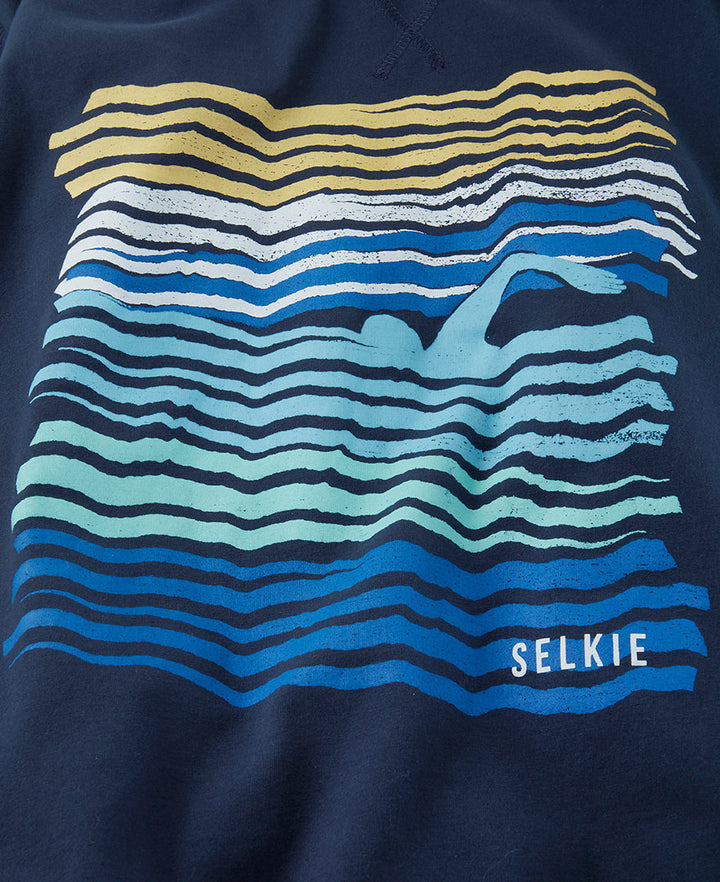 SELKIE MEN'S WAVE TEE - NAVY