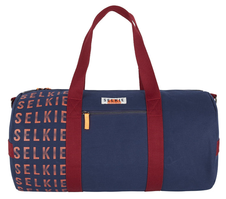SELKIE CANVAS BARREL BAG - NAVY with Logo