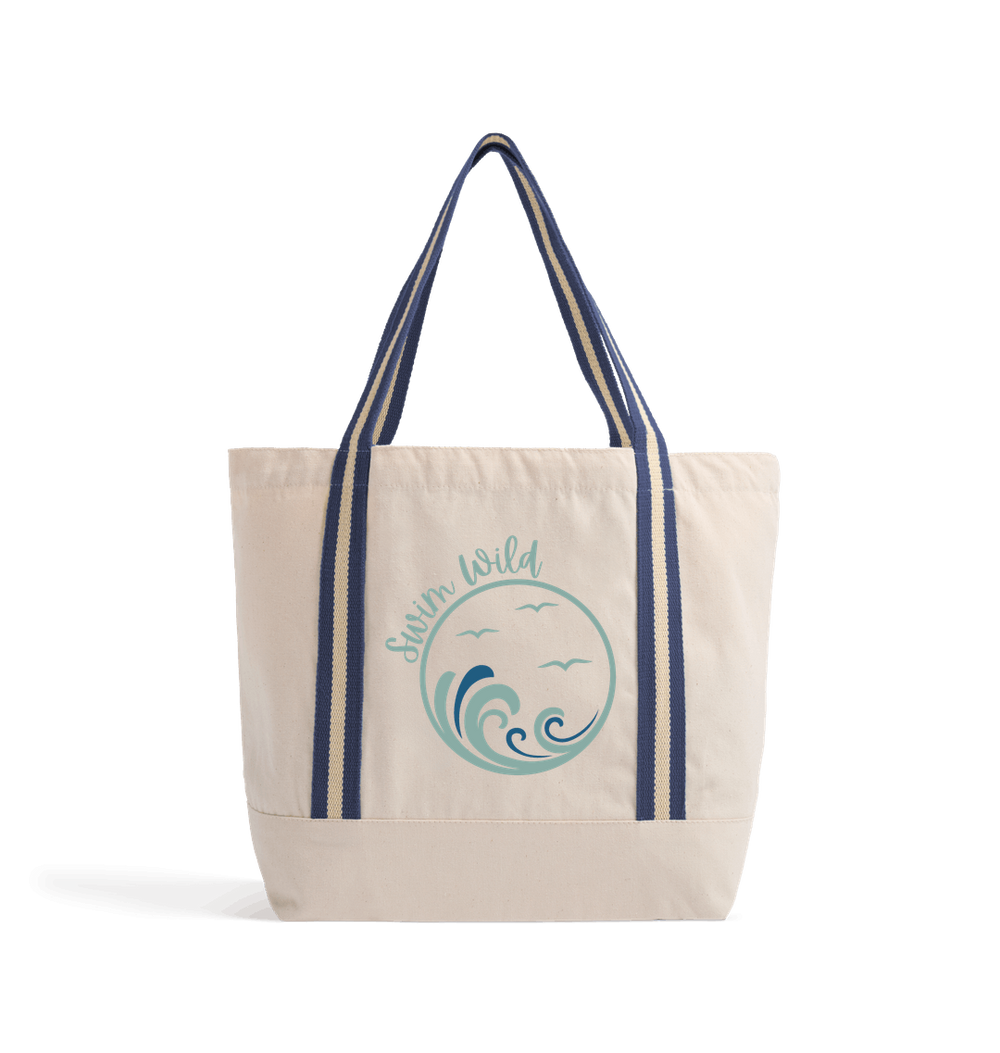 Natural/French Navy Heat Transfer Bag