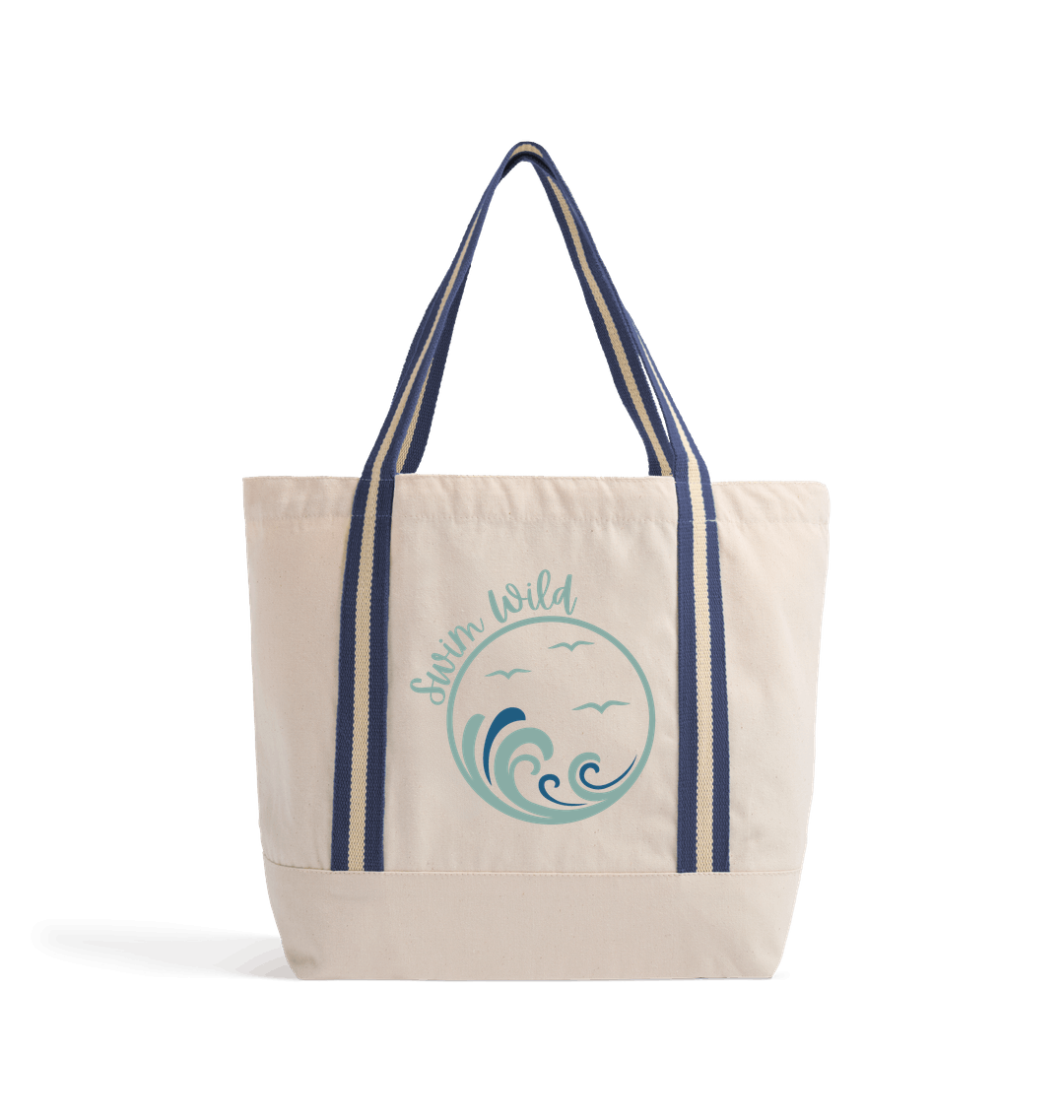 Natural/French Navy Heat Transfer Bag