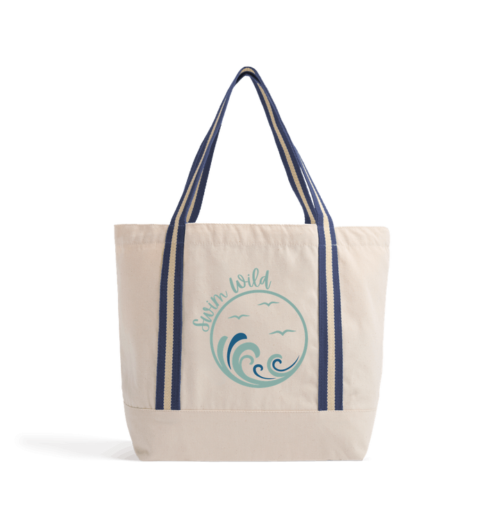 Natural/French Navy Heat Transfer Bag