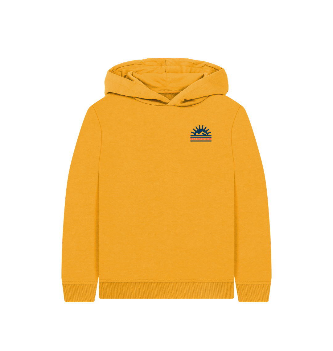 Mustard Printed Kids Hoodie Front