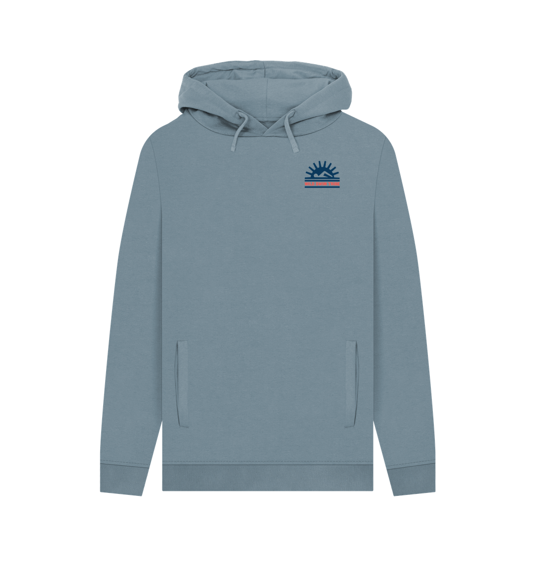 Stone Blue Printed Hoody Front
