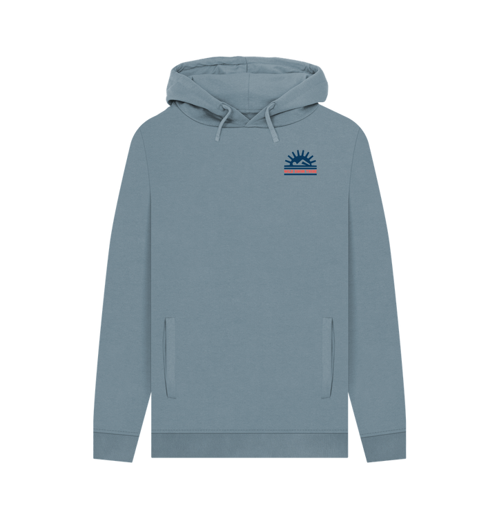 Stone Blue Printed Hoody Front