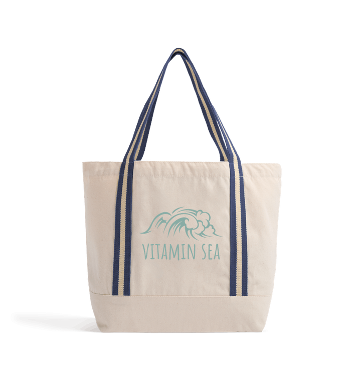 Natural/French Navy Heat Transfer Bag