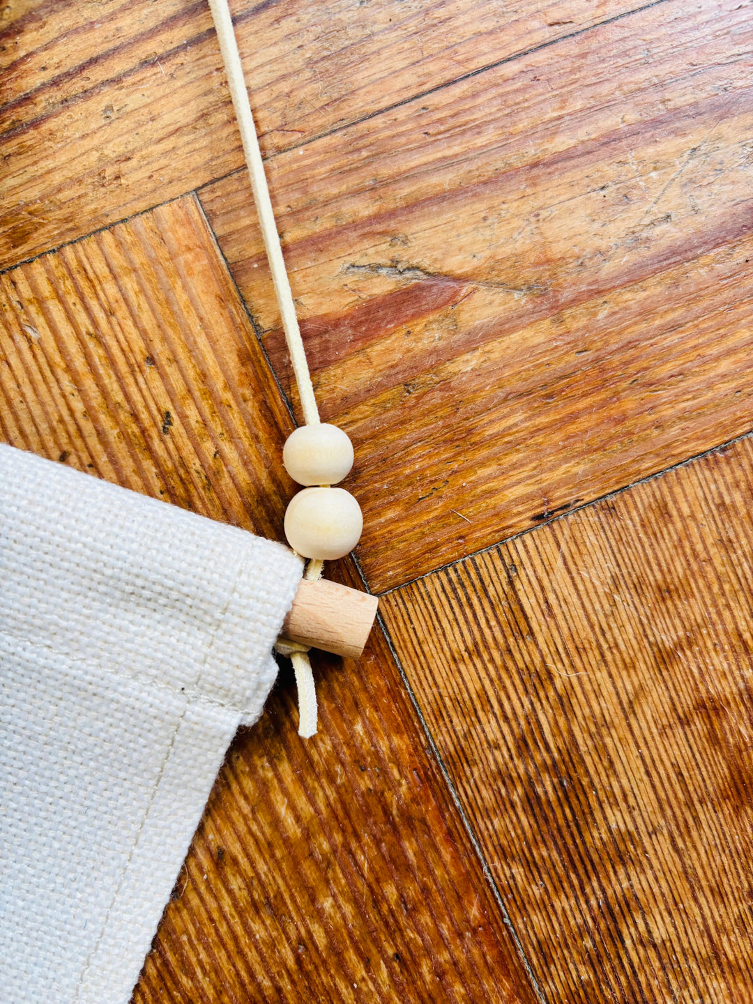 Saltwater Soul - Boho Linen Hanging Flag Swimmer Design, Wooden Rod &amp; Beaded Faux Suede Cord, Nautical Wall Decor
