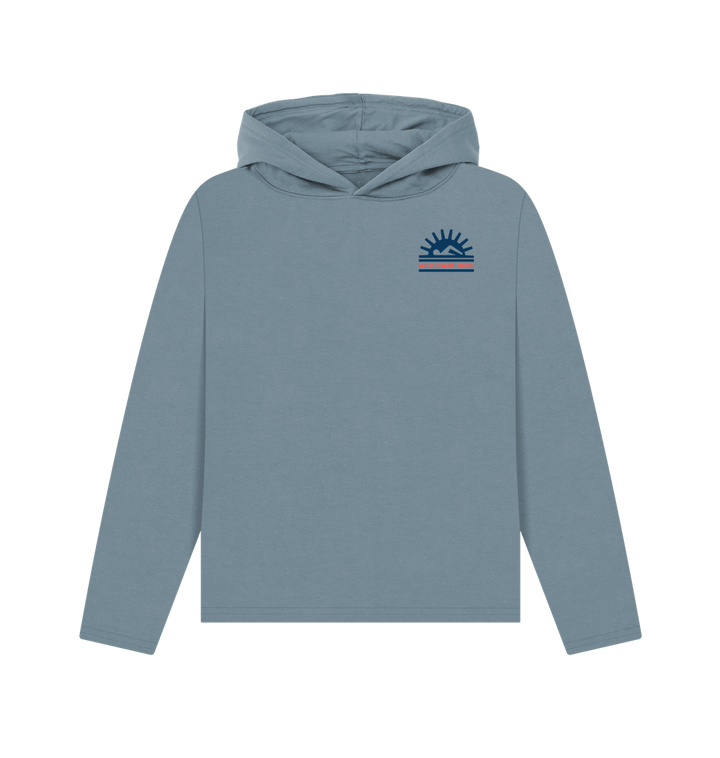 Stone Blue Printed Hoody Front