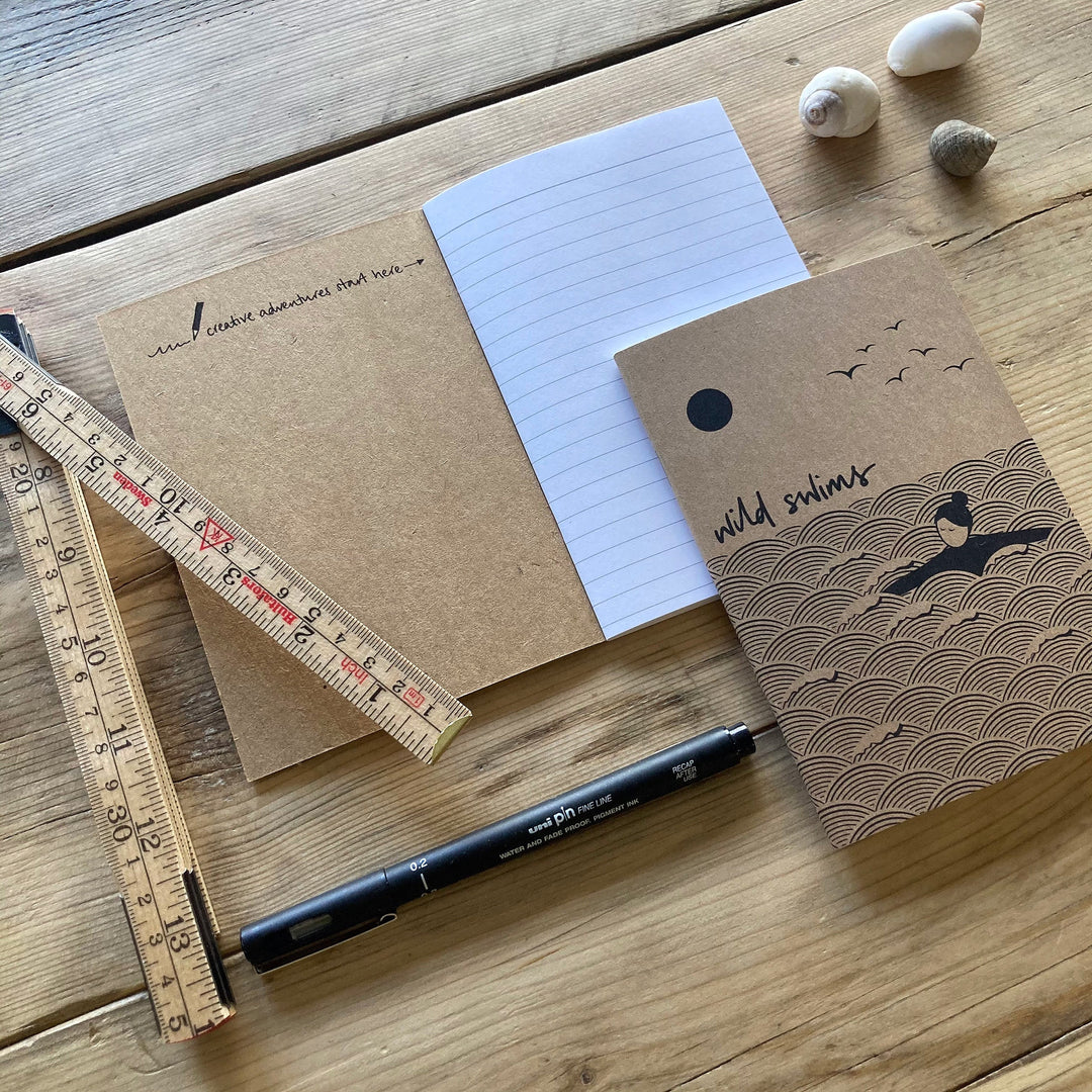 Gift bundle | wild swims A6 notebook and car window sticker