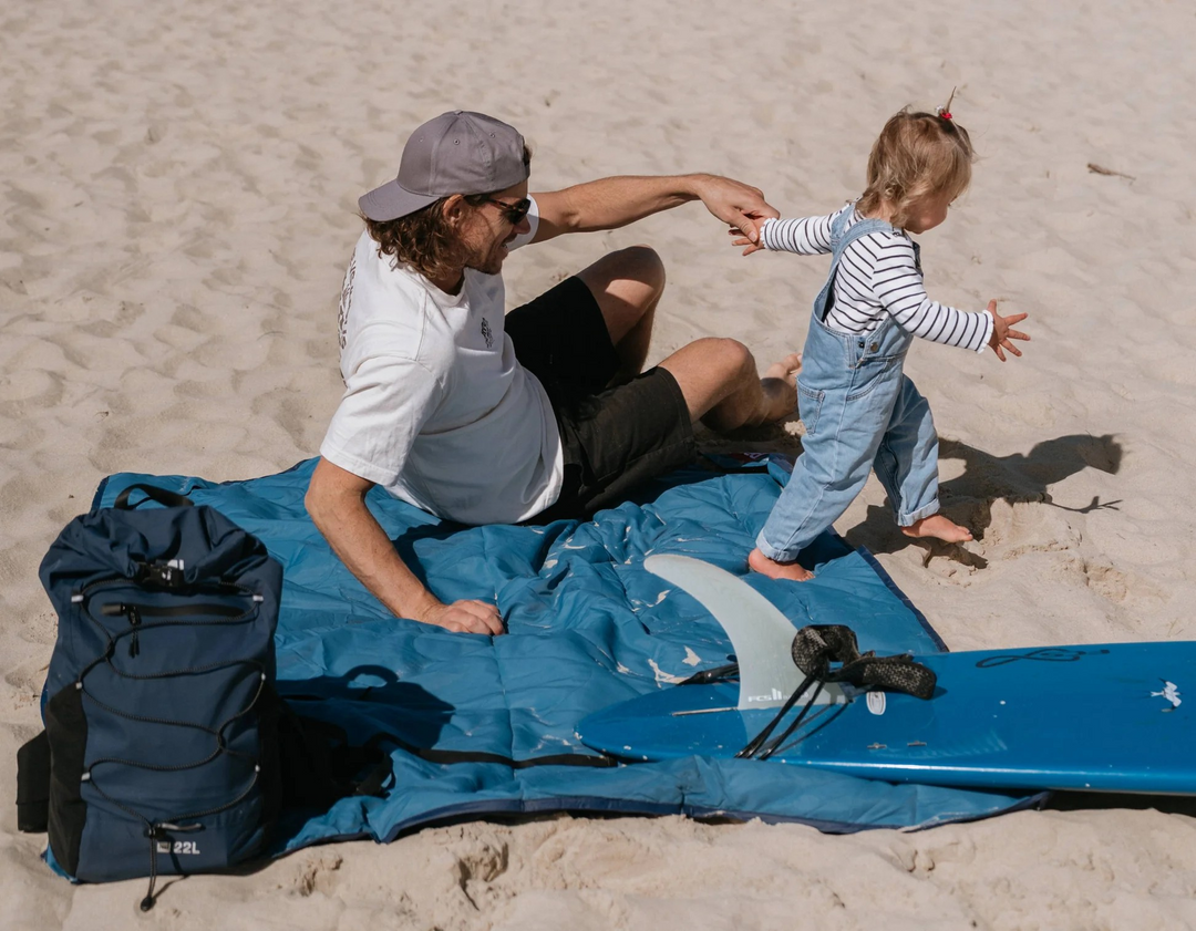 Quilted Lightweight Water-Resistant Adventure Blanket - Ocean Blue