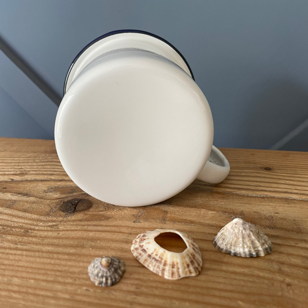 Wild swimmer male enamel mug