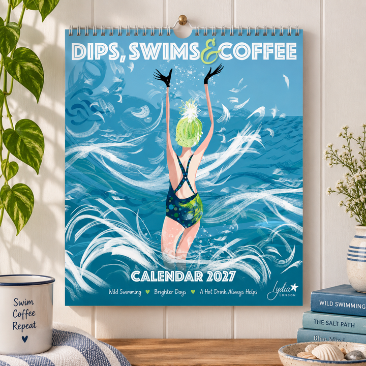 Dips, Swims &amp; Coffee 2027 Wall Calendar