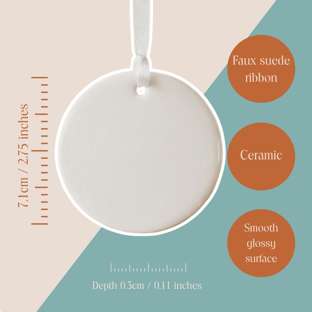 Saltwater Soul Ceramic Hanging Ornament – Ocean Sunrise with Female Swimmer Design | Boho Coastal Home Décor