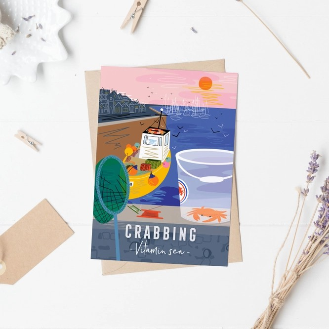 Vitamin Sea Crabbing Greeting Card