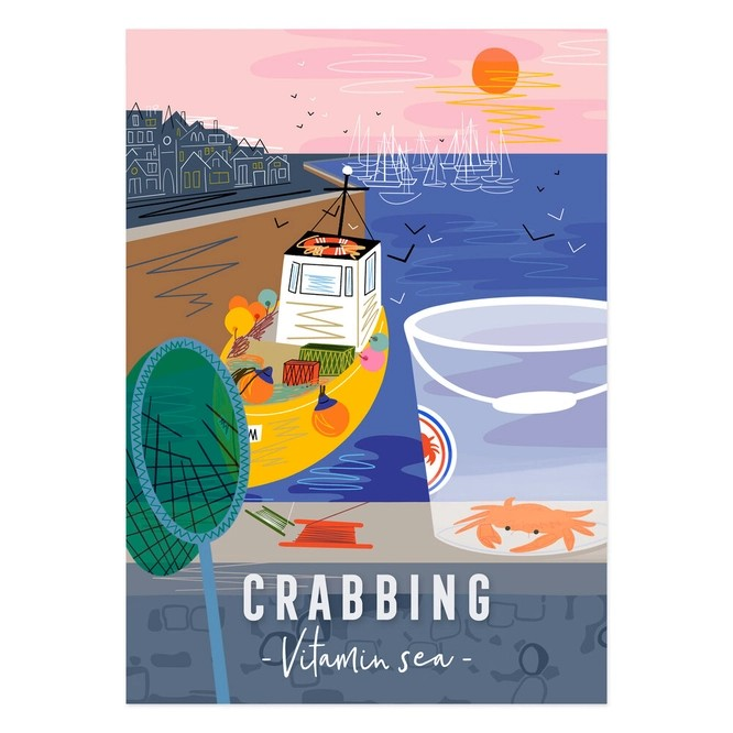 Vitamin Sea Crabbing Greeting Card