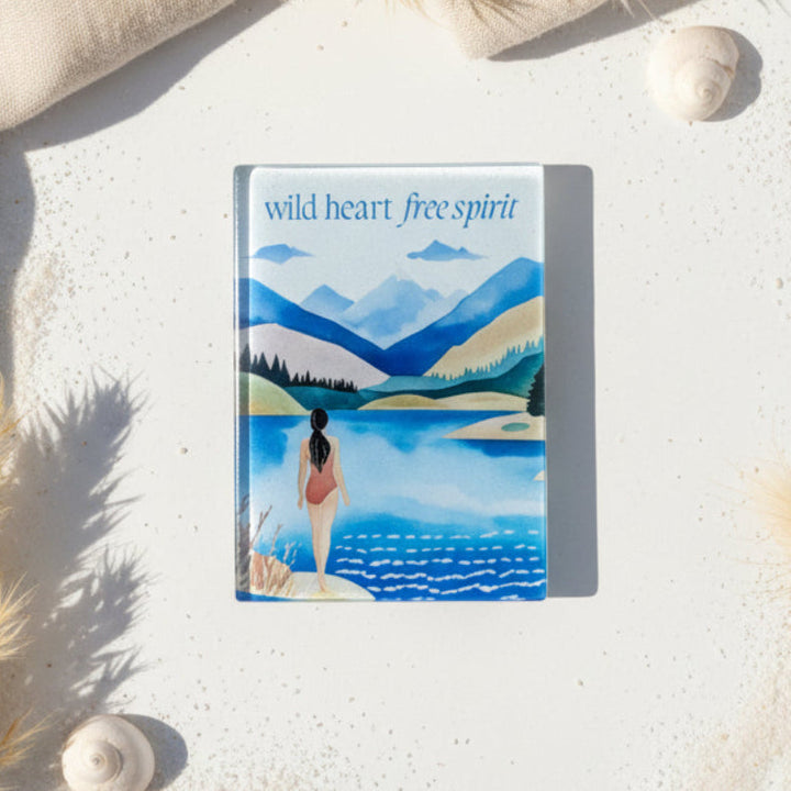 Wild Heart Free Spirit Glass Magnet – Lake Swimming