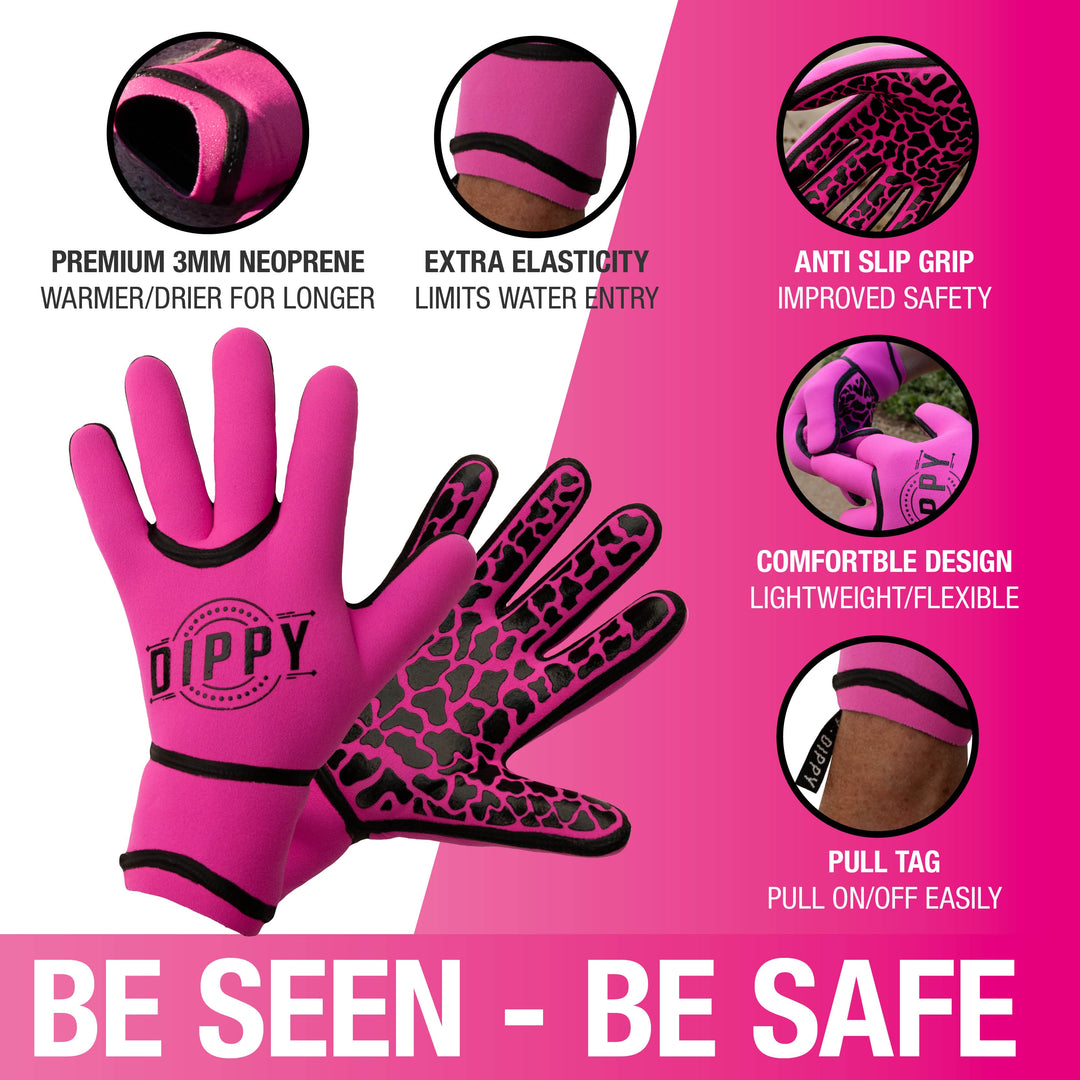 Neoprene 3MM Swim Gloves - Pink - Small and Large available