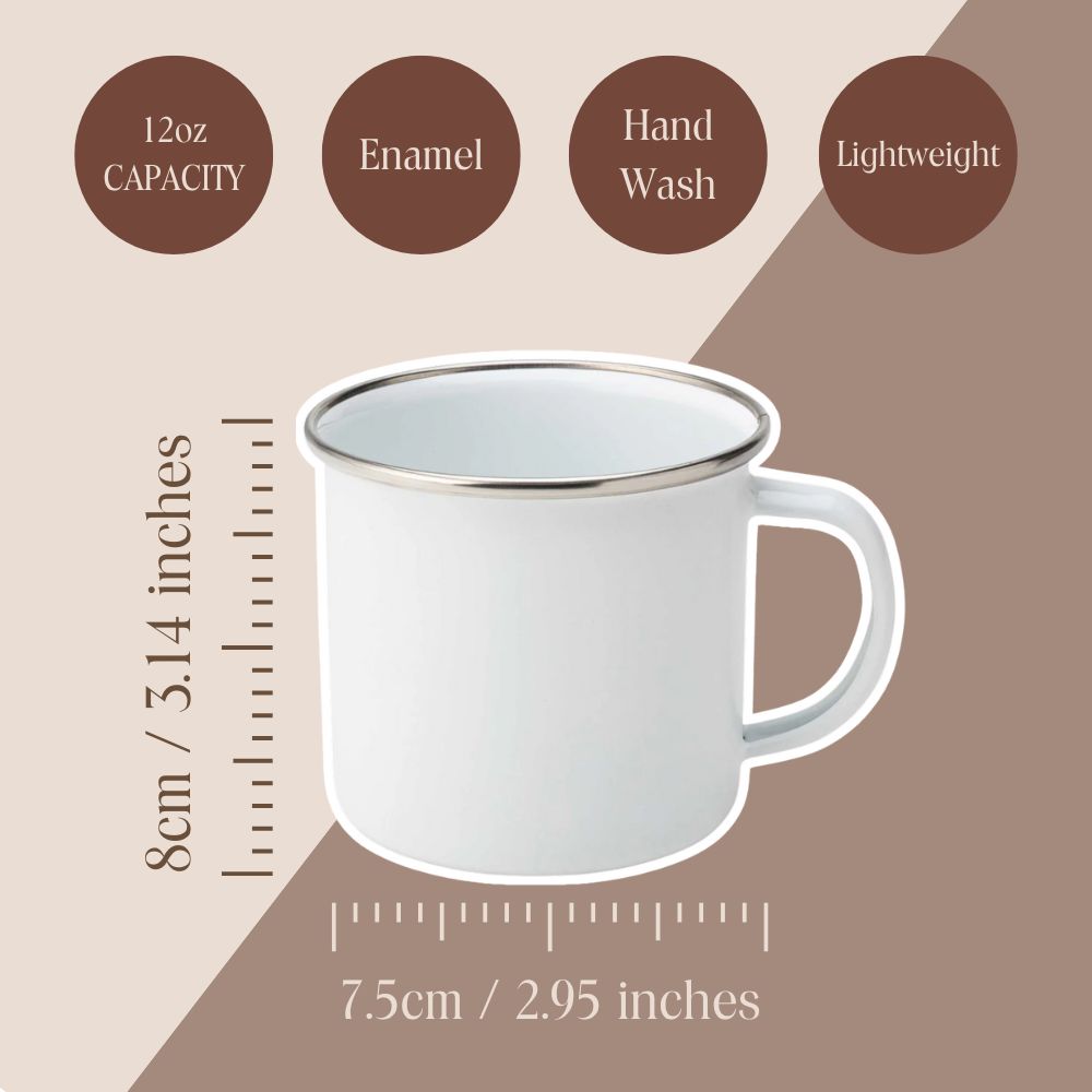 Cold Water Fierce Heart Enamel Mug – 12oz Wild Swimming Mug for Women - Brunette Hair