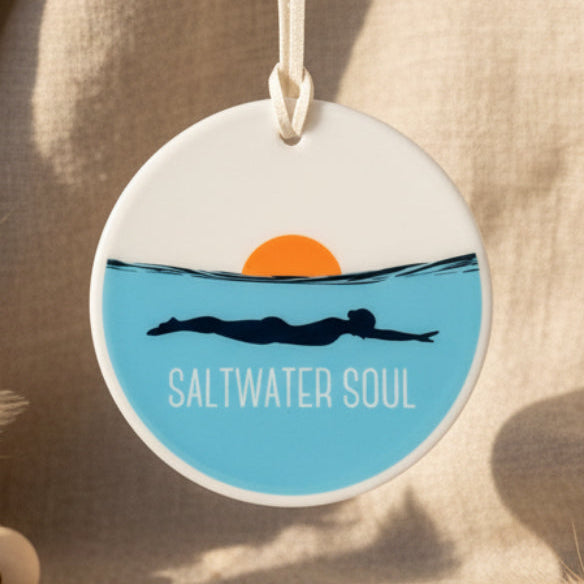Round hanging ornament with &