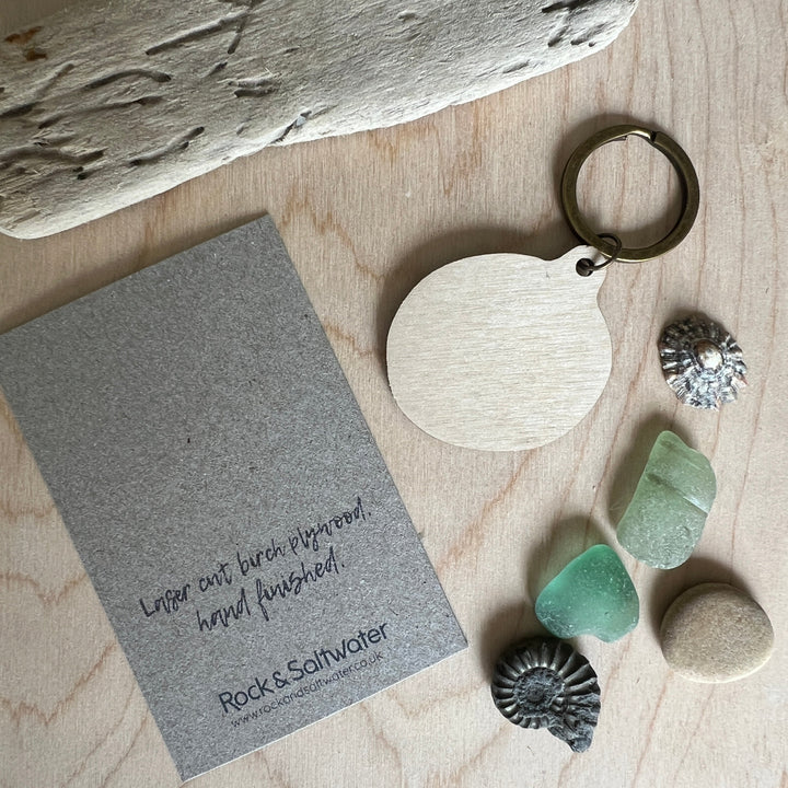 Sea urchin laser etched keyring