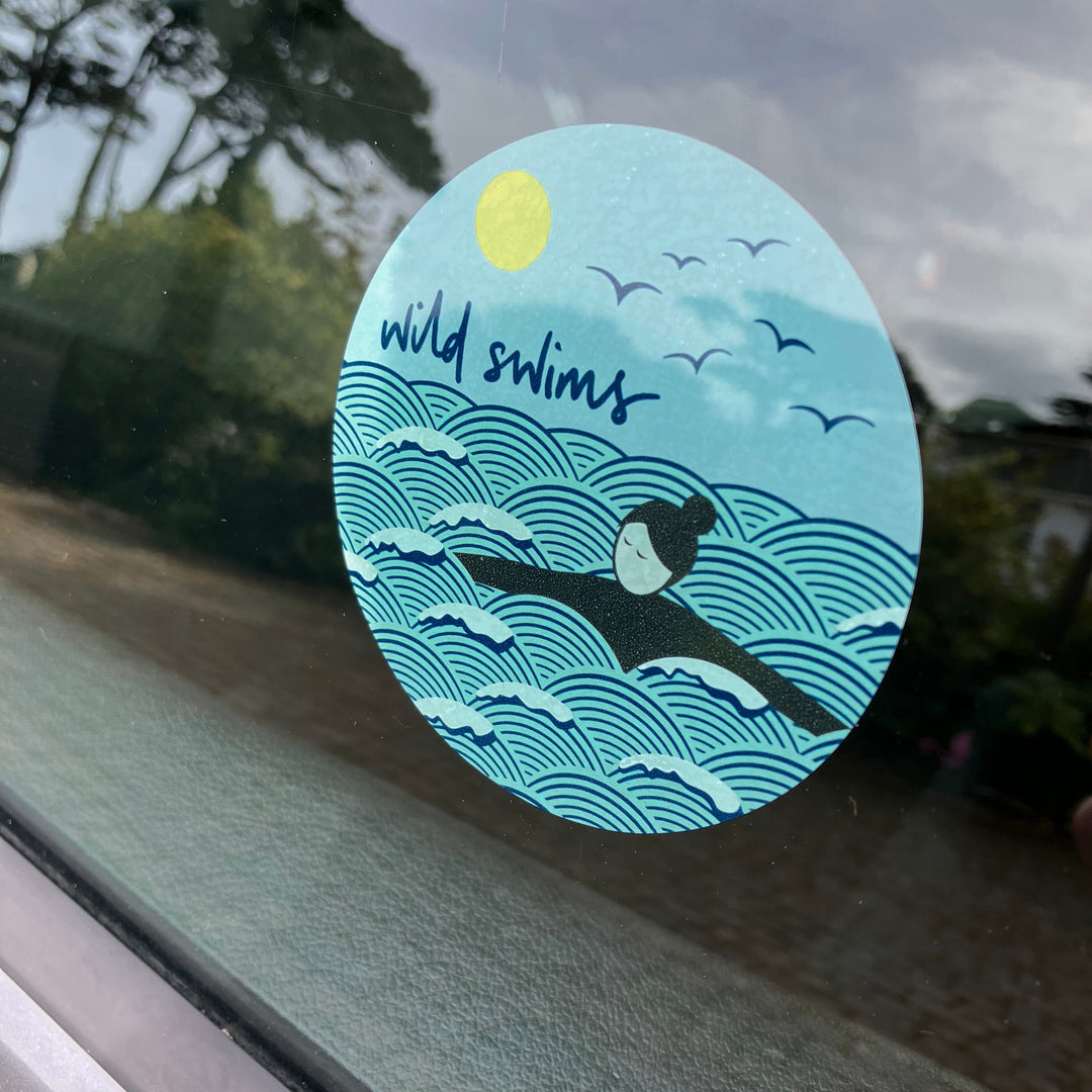 Gift bundle | wild swims A6 notebook and car window sticker